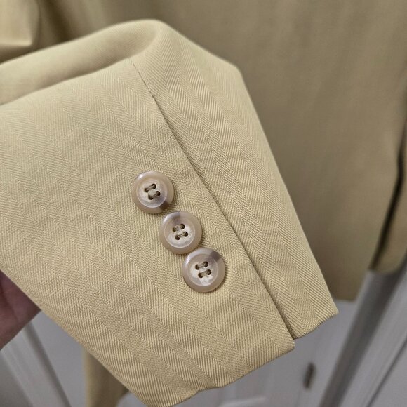 Cezar Del‎ Prado Mens Beige 100% Silk Blazer Jacket Size 40R Herringbone Summer - Picture 10 of 16